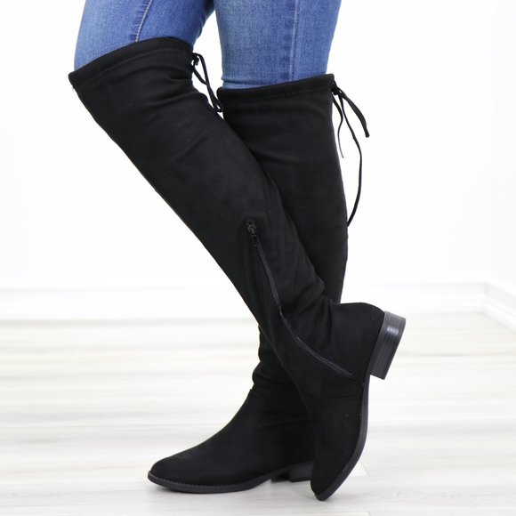 Sexy Over The Knee Boots With Lace Up Back - Picture 2 of 13